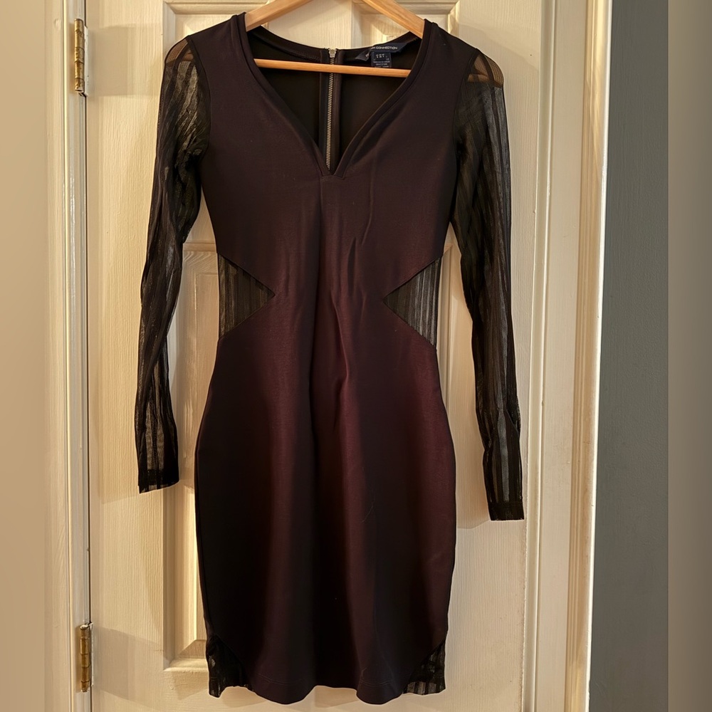French Connection Black Long Sleeve Dress NWOT